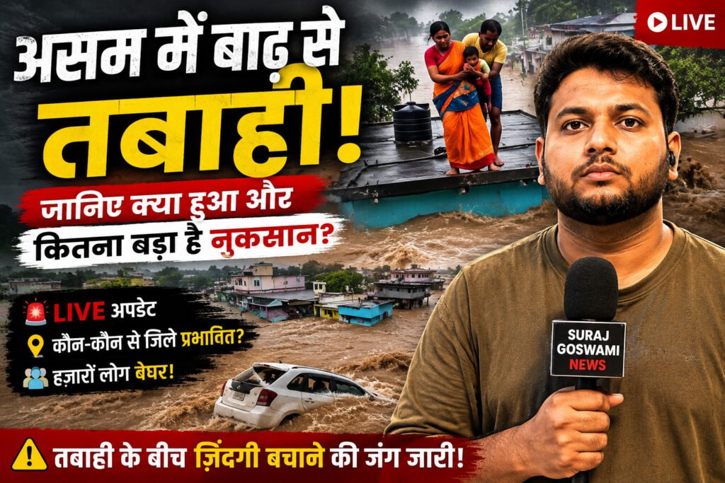असम बाढ़ 2026: तबाही के बीच ज़िंदगी बचाने की जंग जारी, जानिए पूरा मामला