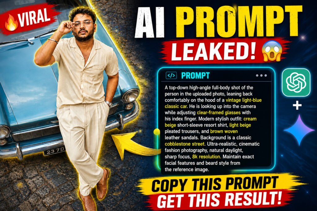 Viral AI Photo Prompt 2026: Copy-Paste करें और अपनी फोटो को Cinematic Fashion Look दें