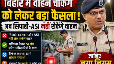 बिहार में वाहन चेकिंग को लेकर बड़ा फैसला! अब सिपाही, हवलदार और ASI नहीं रोक सकेंगे वाहन? जानिए नया नियम